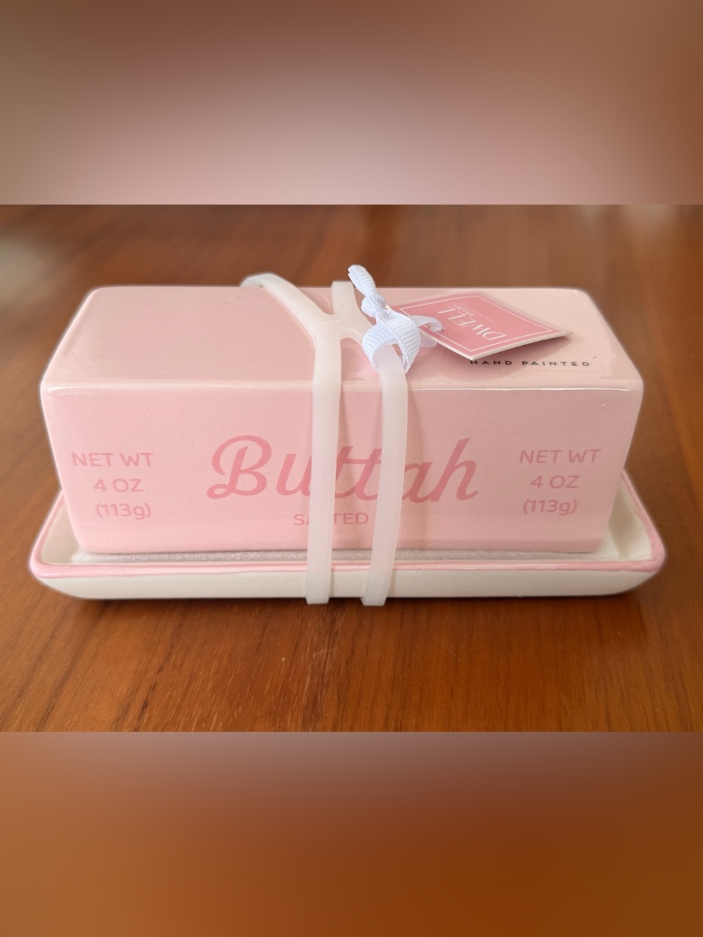 Dwell studio pink “buttah” butter dish container